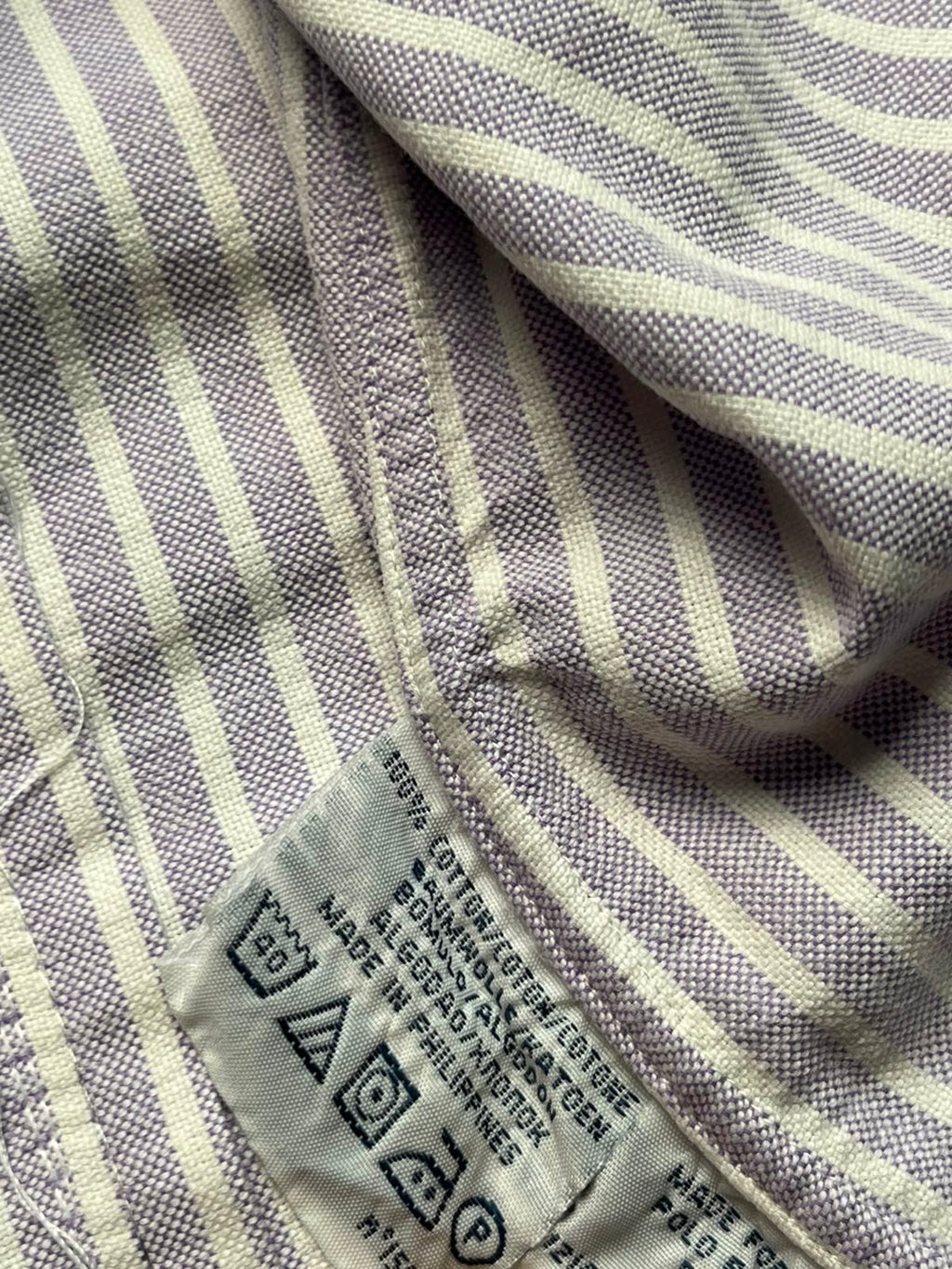 POLO RALPH LAUREN CUSTOM FIT PURPLE STRIPED OXFORD BUTTON DOWN SHIRT - XL