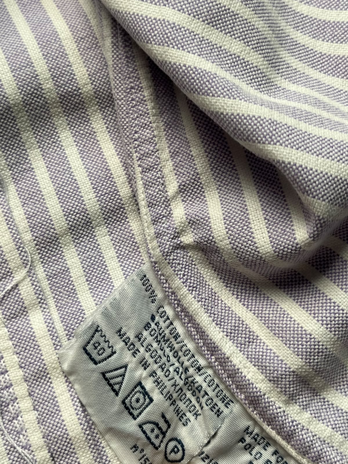 POLO RALPH LAUREN CUSTOM FIT PURPLE STRIPED OXFORD BUTTON DOWN SHIRT - XL