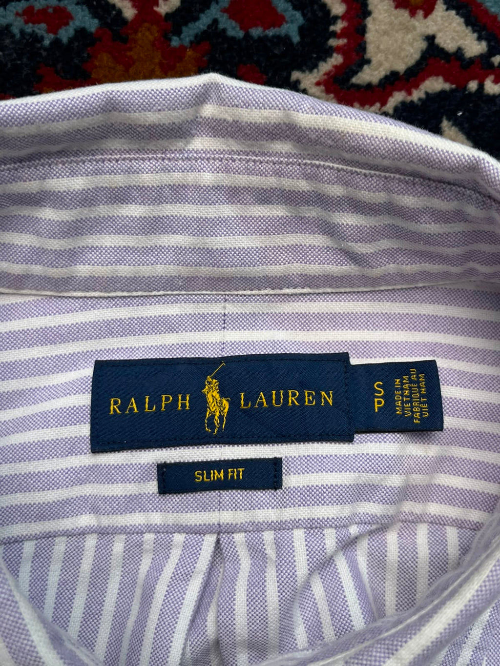Polo Ralph Lauren Slim Fit Purple Striped Oxford BUTTON DOWN SHIRT - S