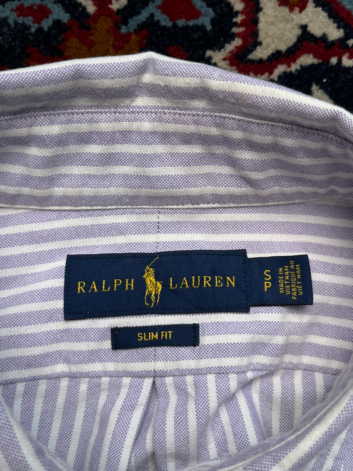 Polo Ralph Lauren Slim Fit Purple Striped Oxford BUTTON DOWN SHIRT - S