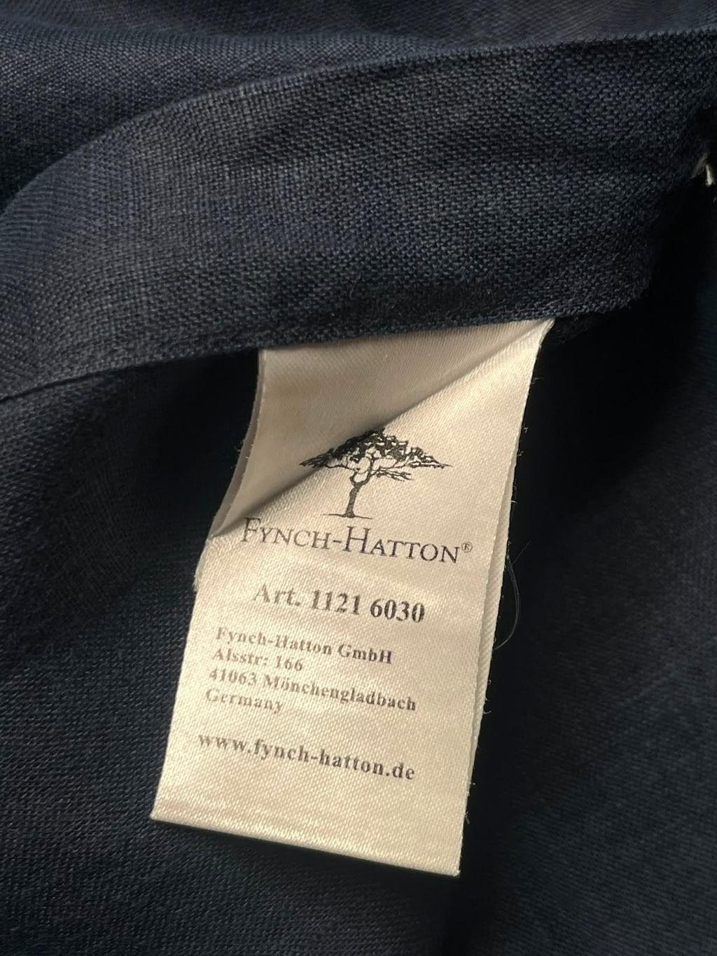 FYNCH HATTON SUPERSOFT LINEN NAVY BLUE BUTTON DOWN SHIRT - XL