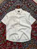 MARKS & SPENCER BLUE HARBOUR WHITE LINEN BUTTON DOWN SHIRT - XL