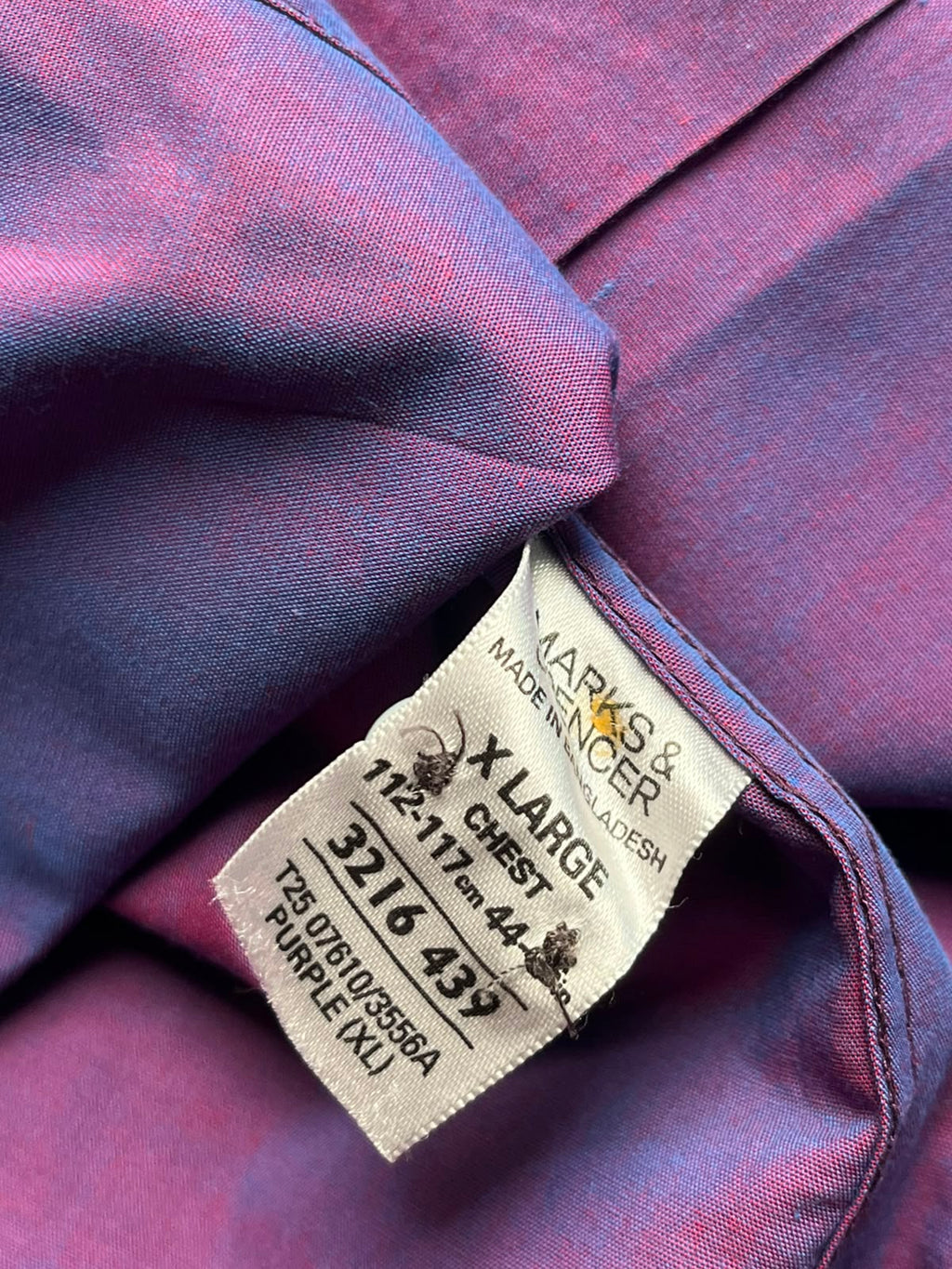 MARKS & SPENCER AUTOGRAPH LUXURY FABRIC PURPLE BUTTON DOWN SHIRT - XL