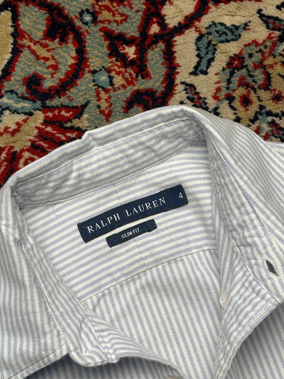 Polo Ralph Lauren Slim Fit Seersucker Striped Women BUTTON DOWN SHIRT - M
