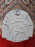 NEXT Slim Fit Grey Textured Grid Pattern BUTTON DOWN SHIRT - XL