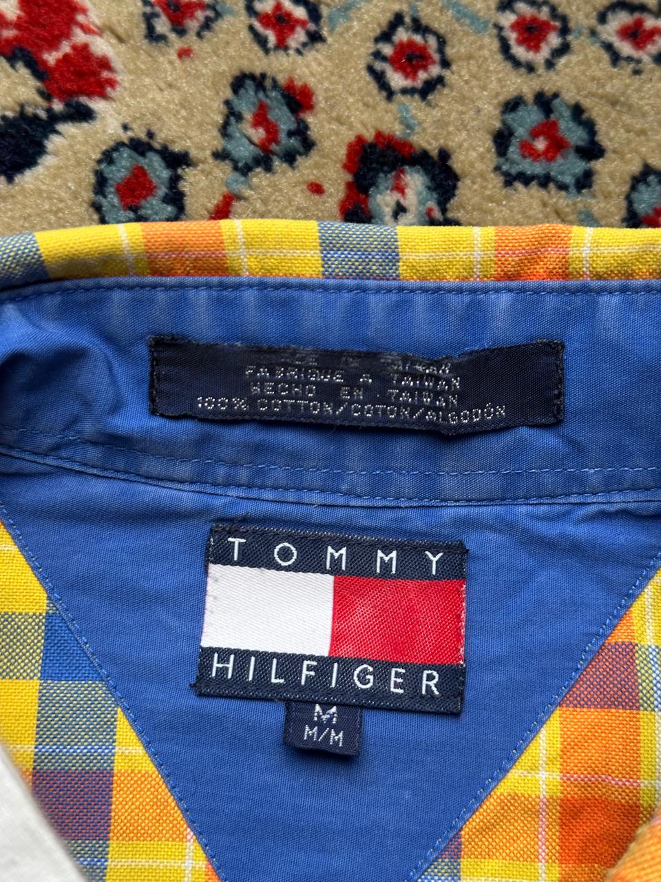 Vintage Tommy Hilfiger Crest Logo Plaid Check BUTTON DOWN SHIRT - XL