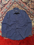 Nexus Splash Cotton Navy Blue Striped BUTTON DOWN SHIRT - L