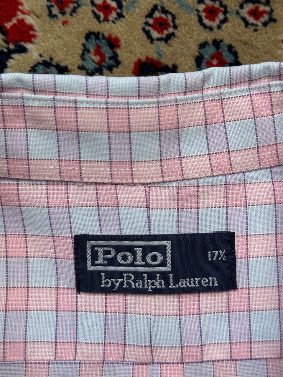 Polo Ralph Lauren Pink Light Blue Plaid BUTTON DOWN SHIRT - L