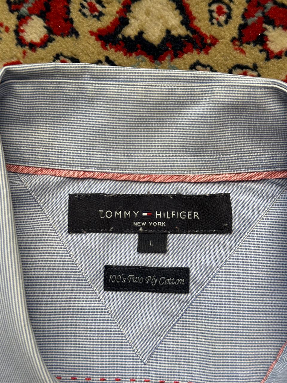 Tommy Hilfiger New York 100s Two Ply Cotton Light Blue  BUTTON DOWN SHIRT - L