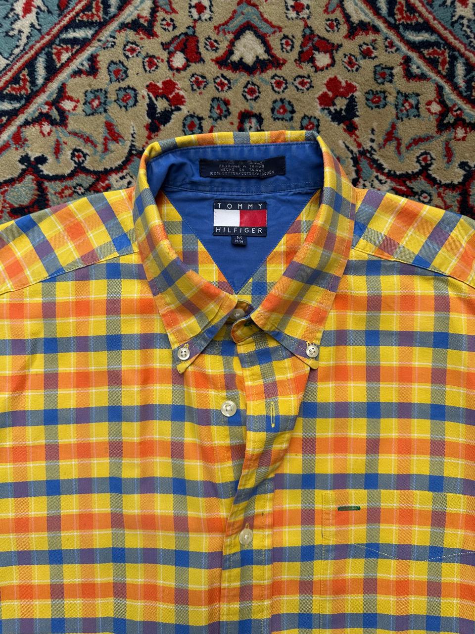 Vintage Tommy Hilfiger Crest Logo Plaid Check BUTTON DOWN SHIRT - XL