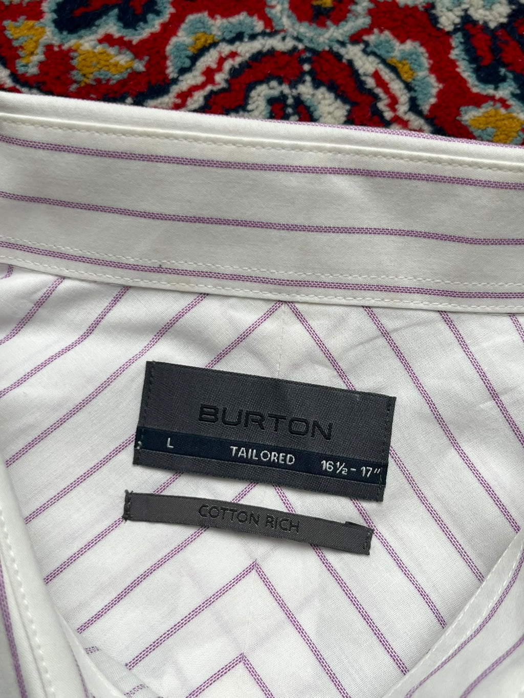 BURTON Tailored Cotton Rich Striped BUTTON DOWN SHIRT - L