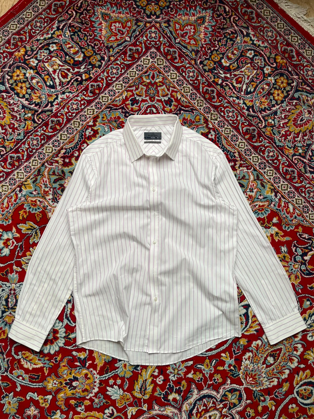 BURTON Tailored Cotton Rich Striped BUTTON DOWN SHIRT - L