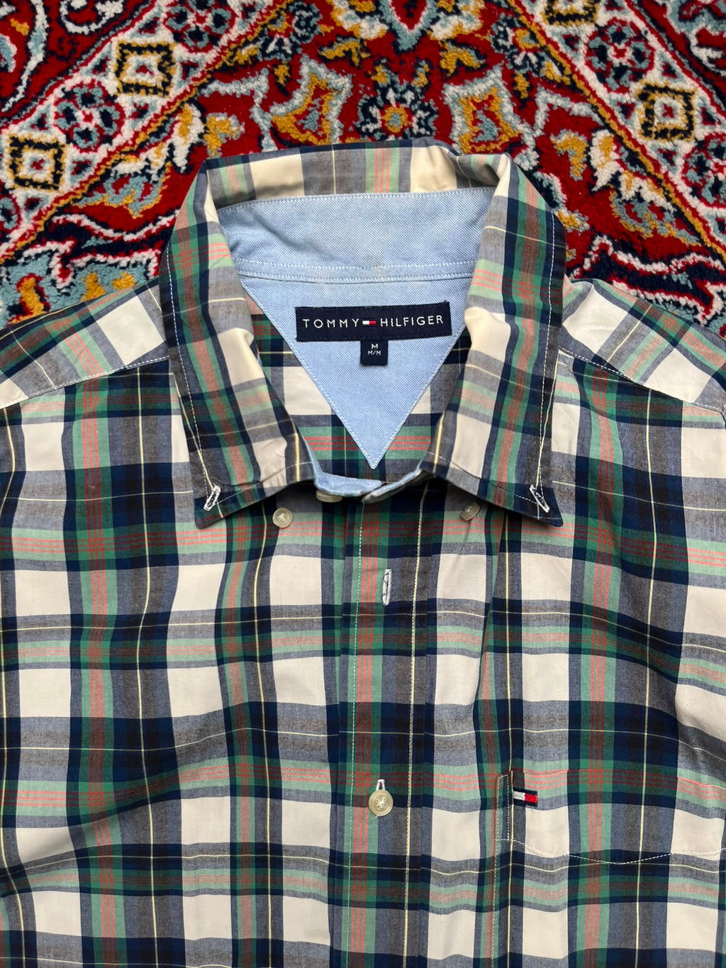 TOMMY HILFIGER Multicolor Check BUTTON DOWN SHIRT - XL
