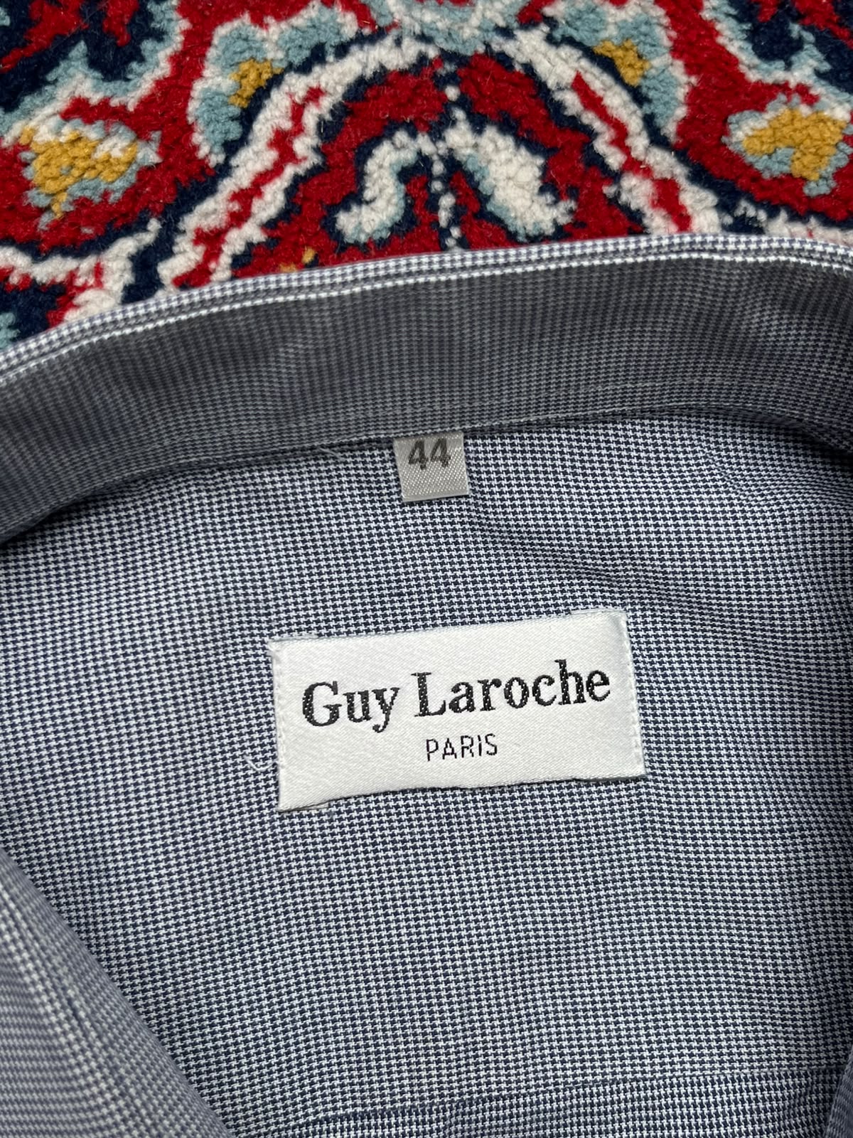 Guy Laroche Paris Micro Check Pattern Button Down Shirt - L