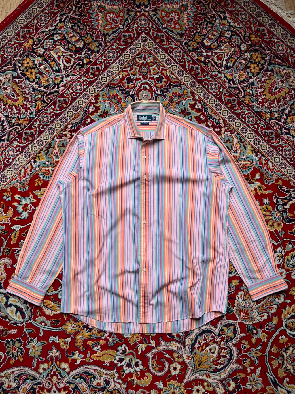 Polo by Ralph Lauren Westerton Multi Color Striped Button Down Shirt - XL