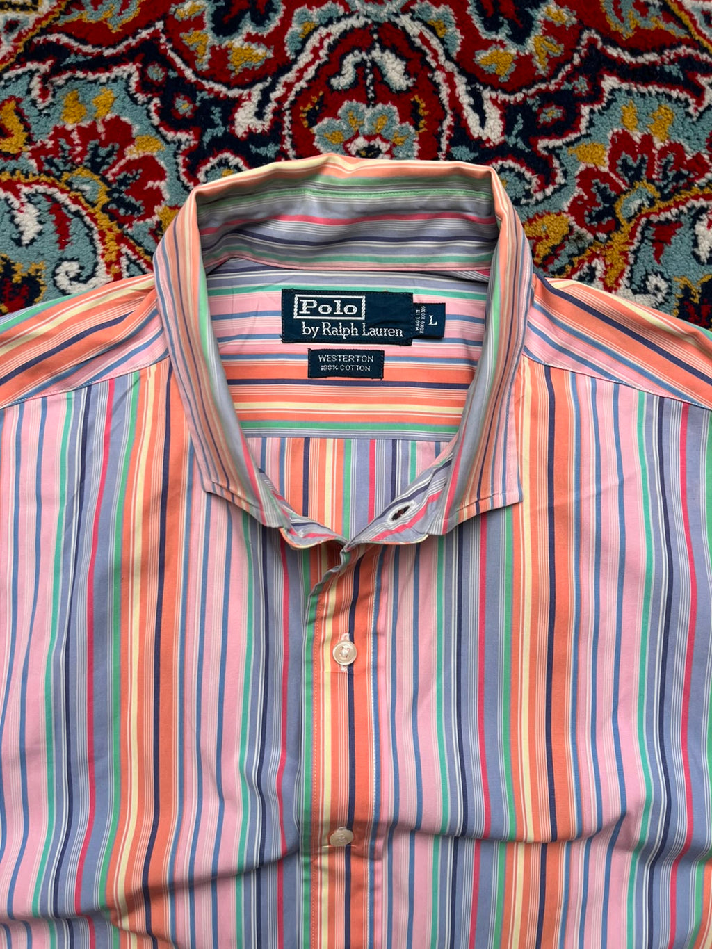 Polo by Ralph Lauren Westerton Multi Color Striped Button Down Shirt - XL