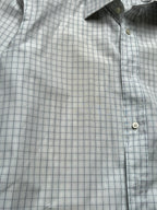 HUGO BOSS WHITE CHECK PLAID BUTTON DOWN SHIRT - L