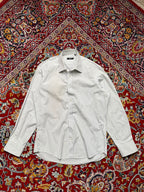 HUGO BOSS WHITE CHECK PLAID BUTTON DOWN SHIRT - L