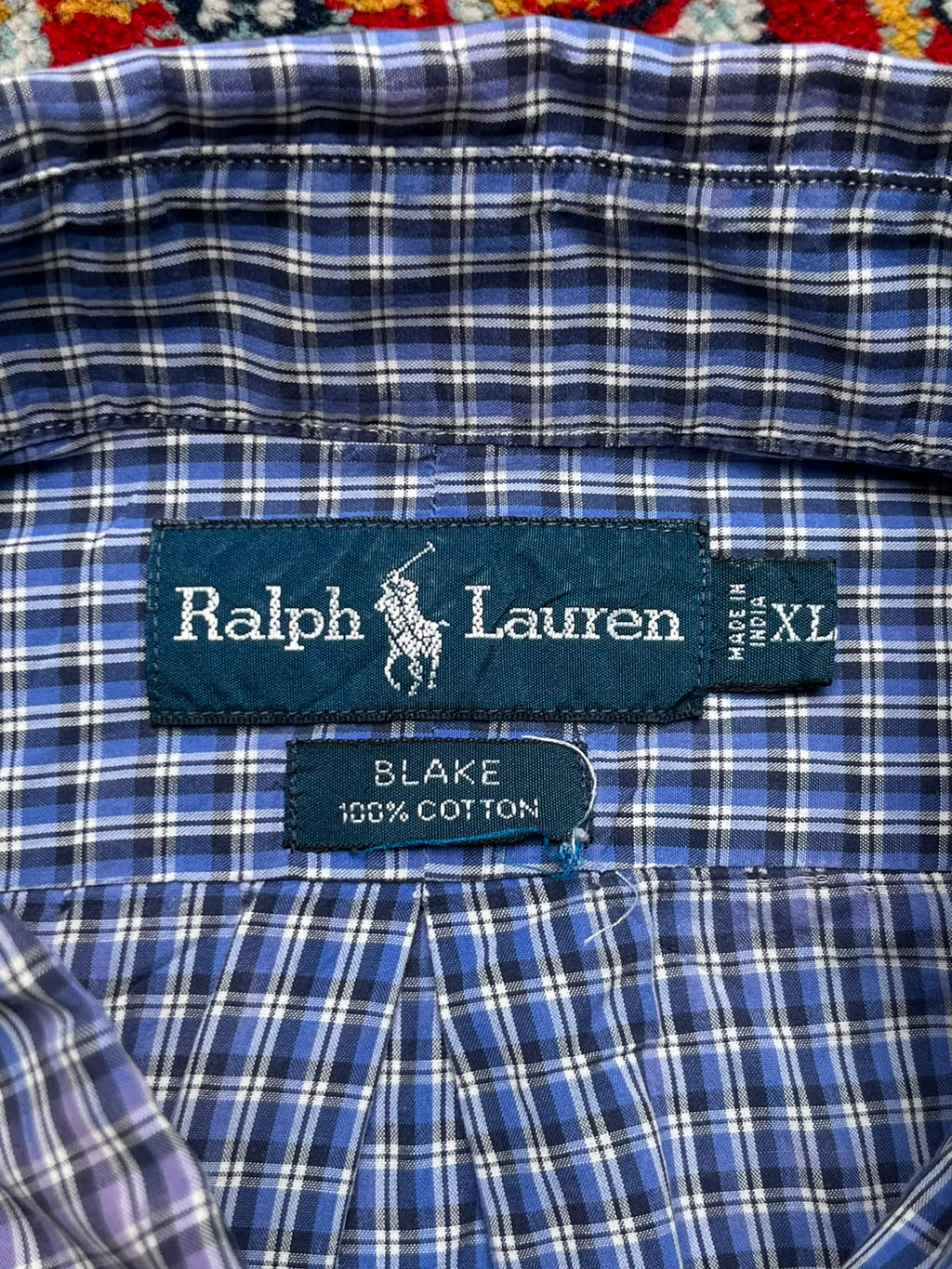Polo Ralph Lauren Blake Blue Plaid Cotton Button Down Shirt - XL