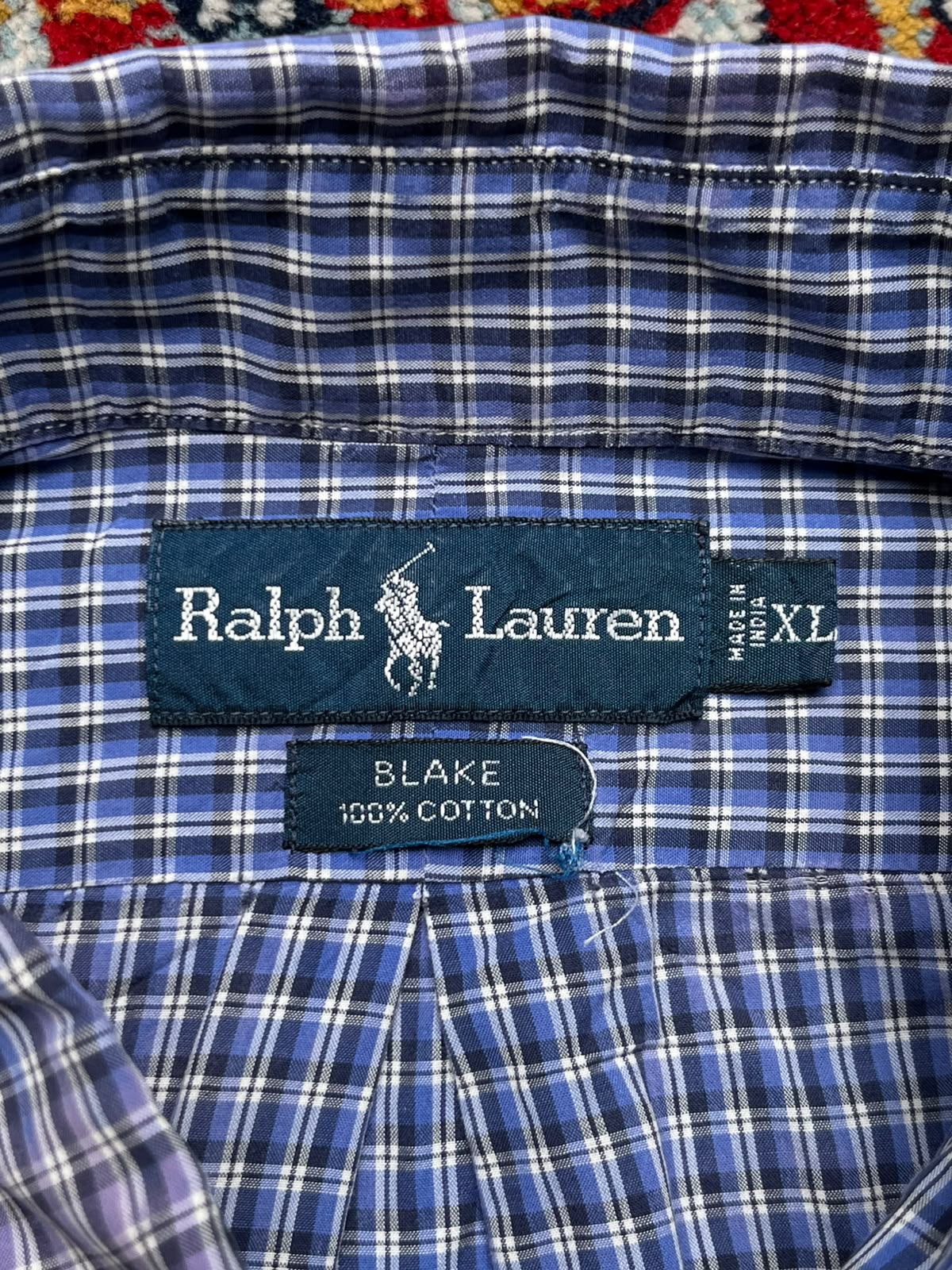 Polo Ralph Lauren Blake Blue Plaid Cotton Button Down Shirt - XL