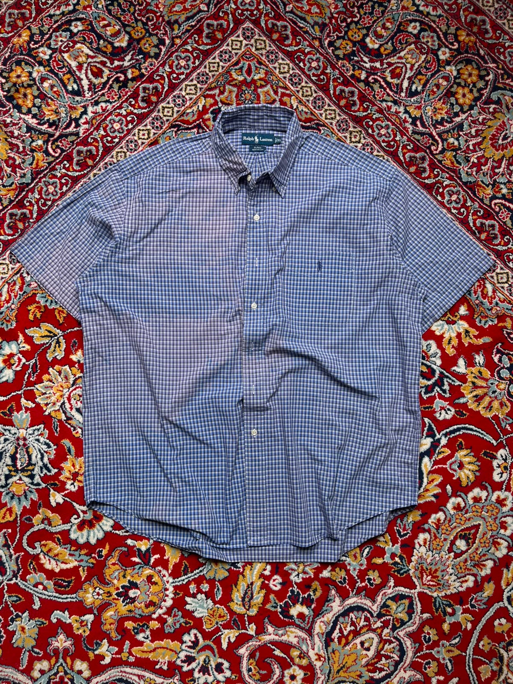Polo Ralph Lauren Blake Blue Plaid Cotton Button Down Shirt - XL