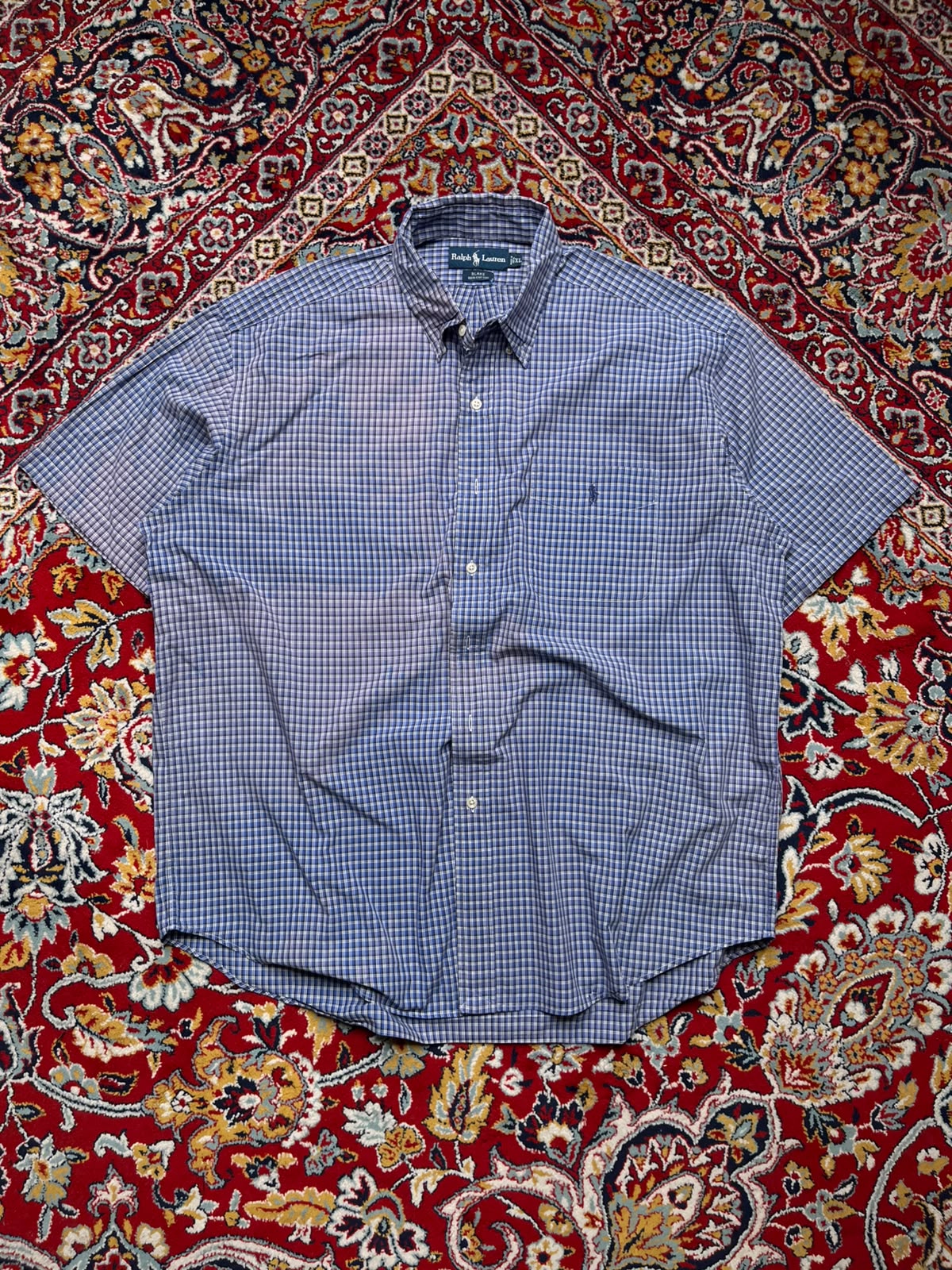 Polo Ralph Lauren Blake Blue Plaid Cotton Button Down Shirt - XL