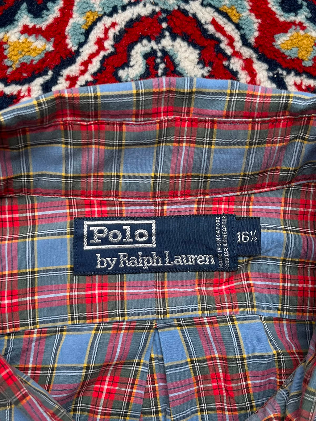 Polo Ralph Lauren Blue Red Plaid Cotton Button Down Shirt - XL