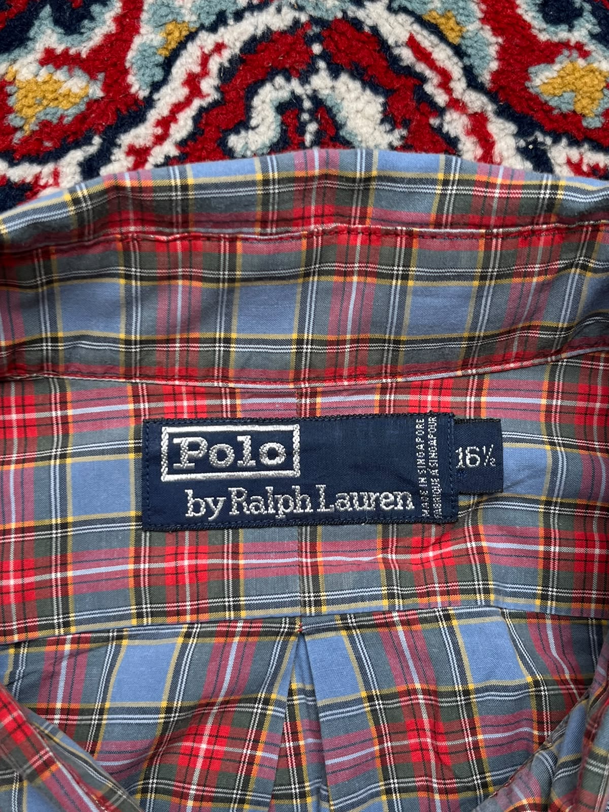 Polo Ralph Lauren Blue Red Plaid Cotton Button Down Shirt - XL