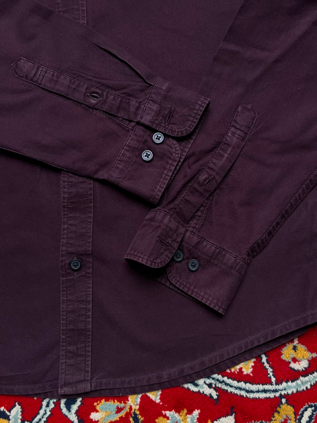 Marks & Spencer Laundered Oxford Purple Button Down Shirt - M