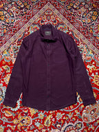 Marks & Spencer Laundered Oxford Purple Button Down Shirt - M