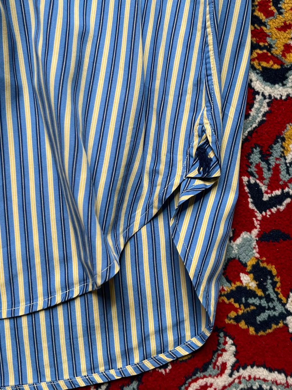 Polo Ralph Lauren BLUE White Striped Button Down Shirt - XL