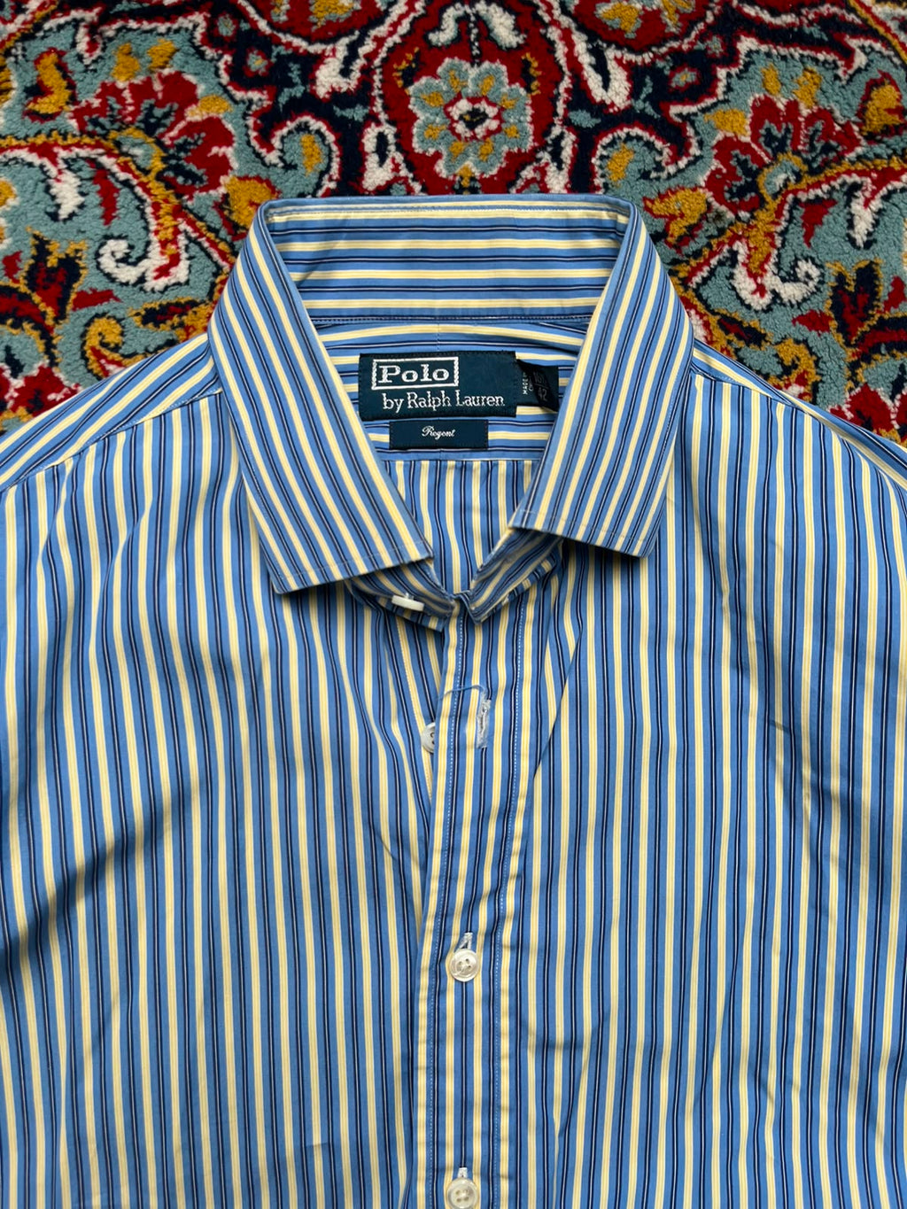 Polo Ralph Lauren BLUE White Striped Button Down Shirt - XL