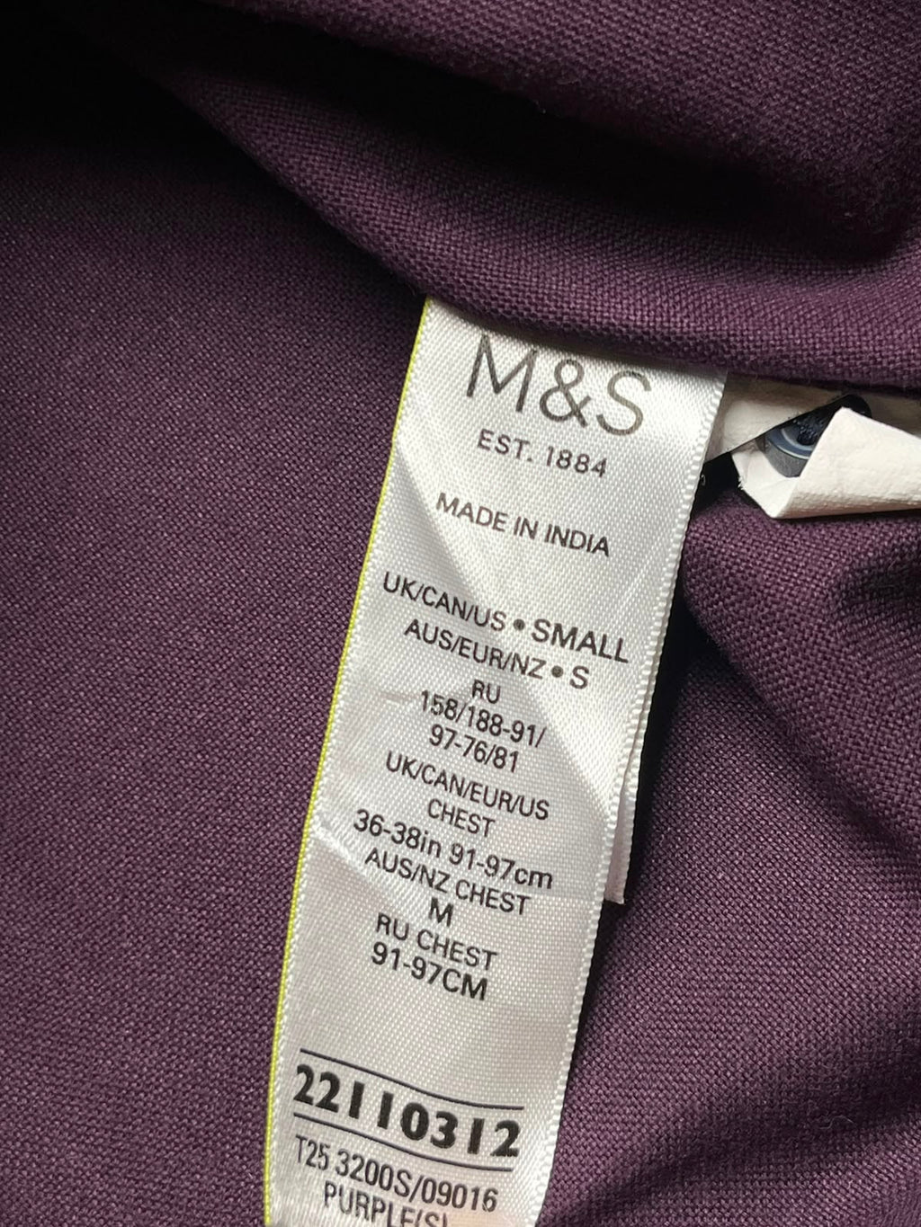 Marks & Spencer Laundered Oxford Purple Button Down Shirt - M
