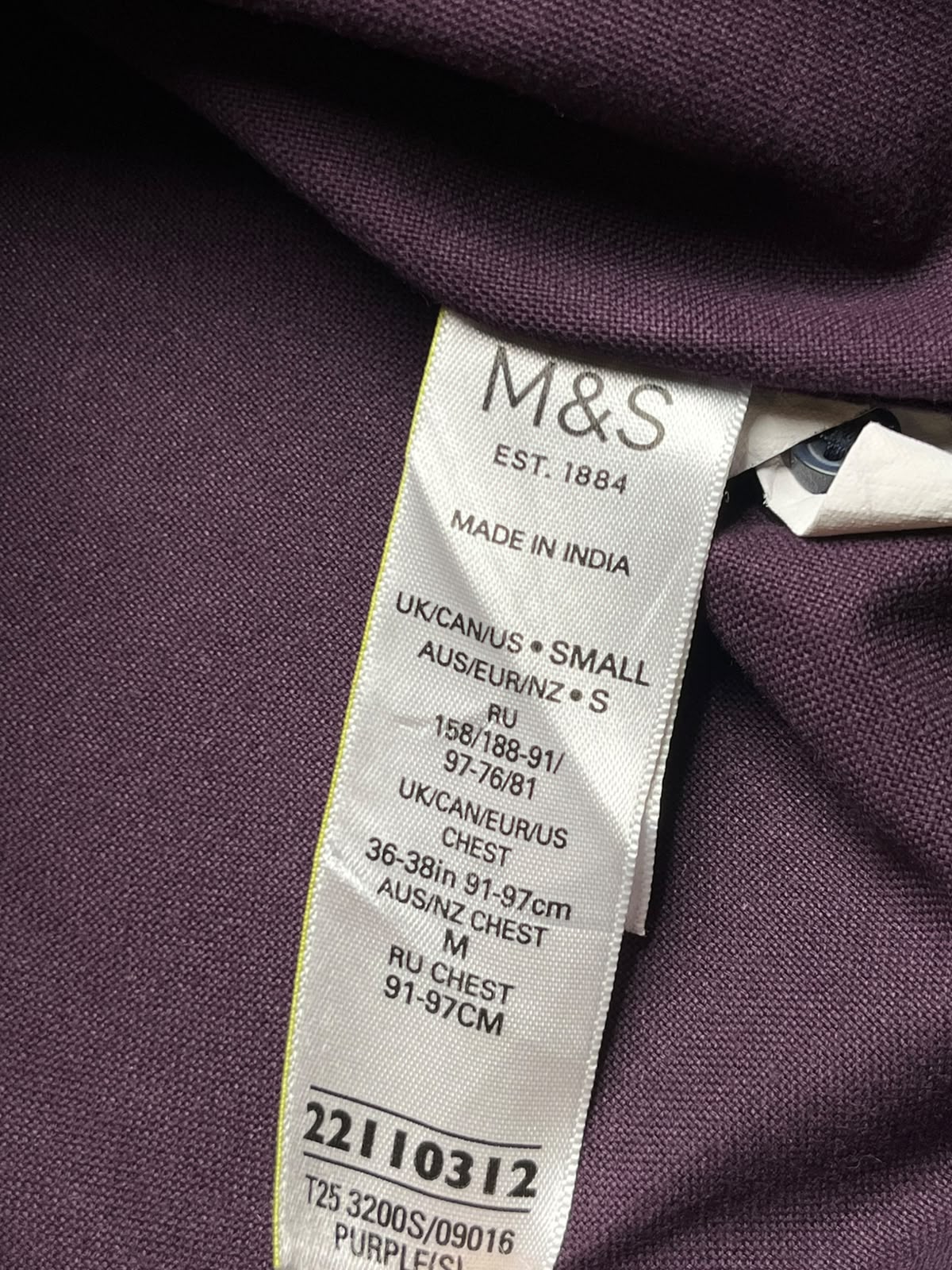 Marks & Spencer Laundered Oxford Purple Button Down Shirt - M