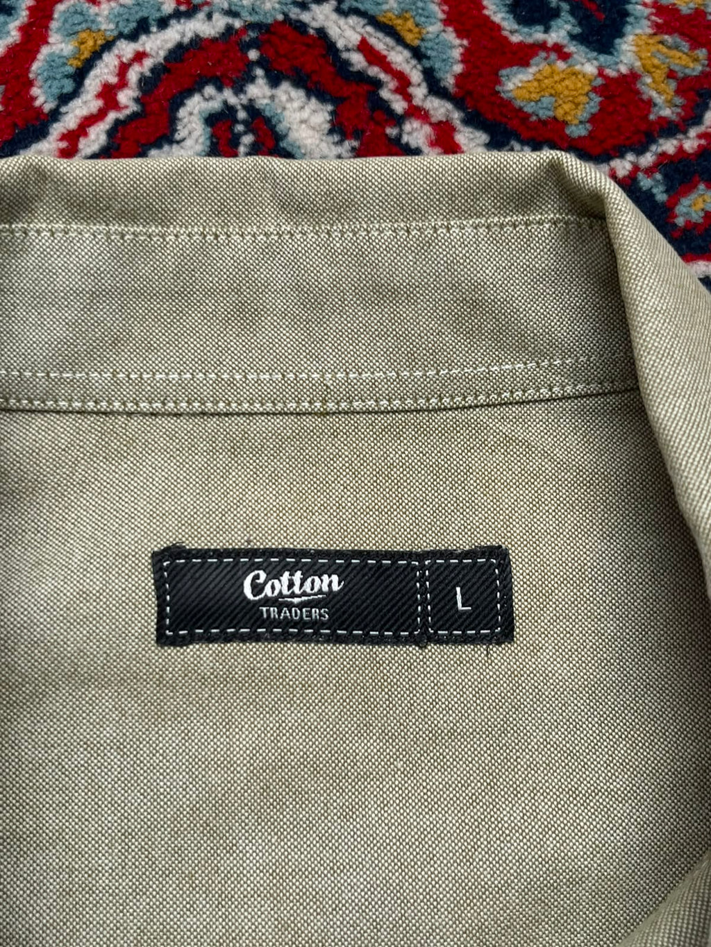Cotton Traders Olive Green Oxford Button Down Shirt - XL