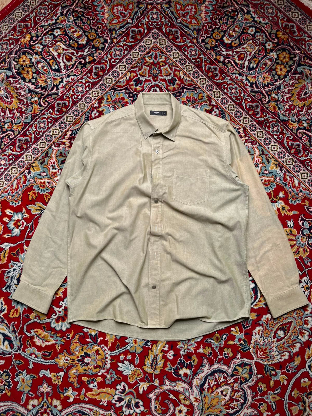 Cotton Traders Olive Green Oxford Button Down Shirt - XL