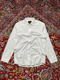 SCOTT & TAYLOR Easy Care White Floral Jacquard  BUTTON DOWN SHIRT - XL