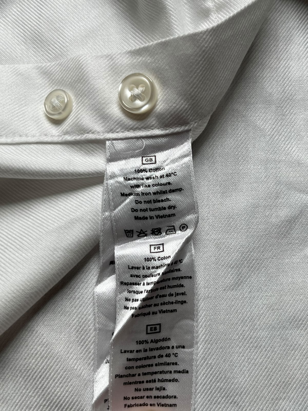 TM LEWIN Luxury Slim Fit White Twill BUTTON DOWN SHIRT - XL