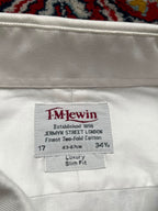 TM LEWIN Luxury Slim Fit White Twill BUTTON DOWN SHIRT - XL