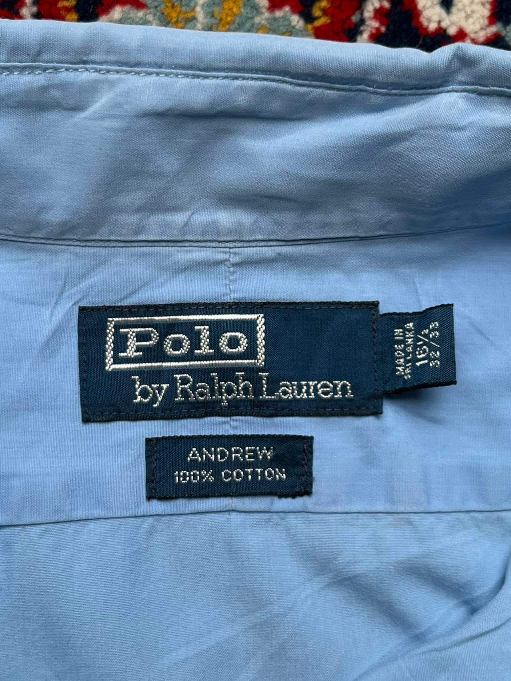 Polo by Ralph Lauren Andrew Blue Cotton Button Down Shirt - L