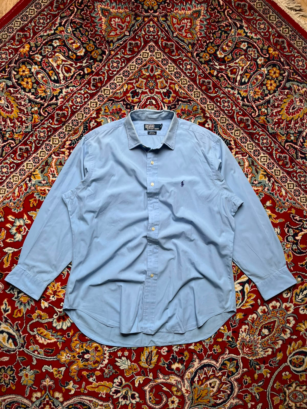 Polo by Ralph Lauren Andrew Blue Cotton Button Down Shirt - L