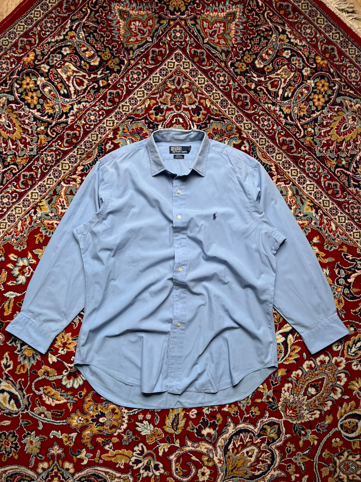 Polo by Ralph Lauren Andrew Blue Cotton Button Down Shirt - L