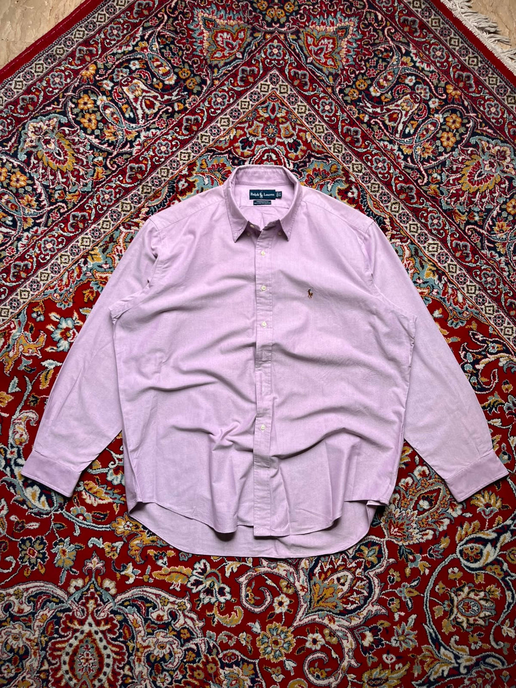 Ralph Lauren Yarmouth Purple Cotton Oxford Button Down Shirt - XL