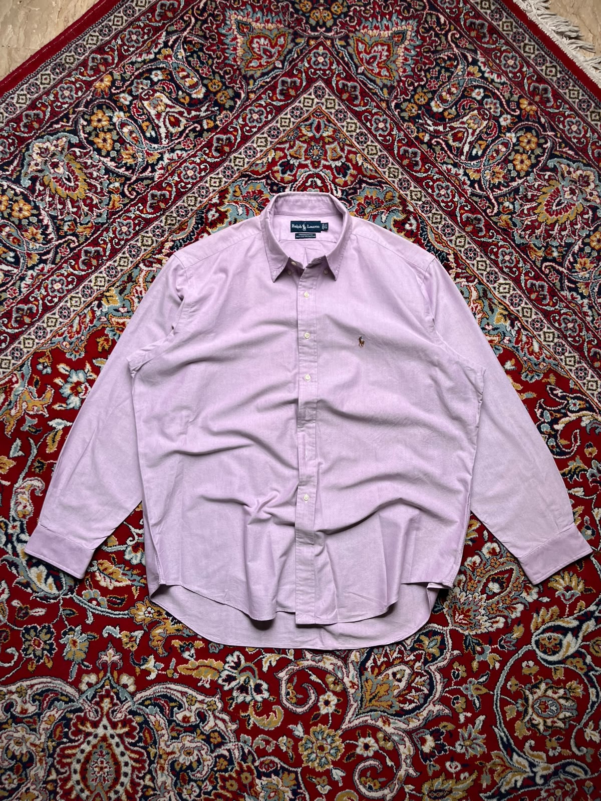 Ralph Lauren Yarmouth Purple Cotton Oxford Button Down Shirt - XL