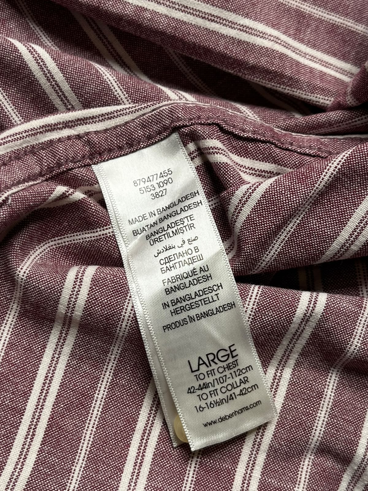 Maine New England Burgundy White Striped Button Down Shirt - XL