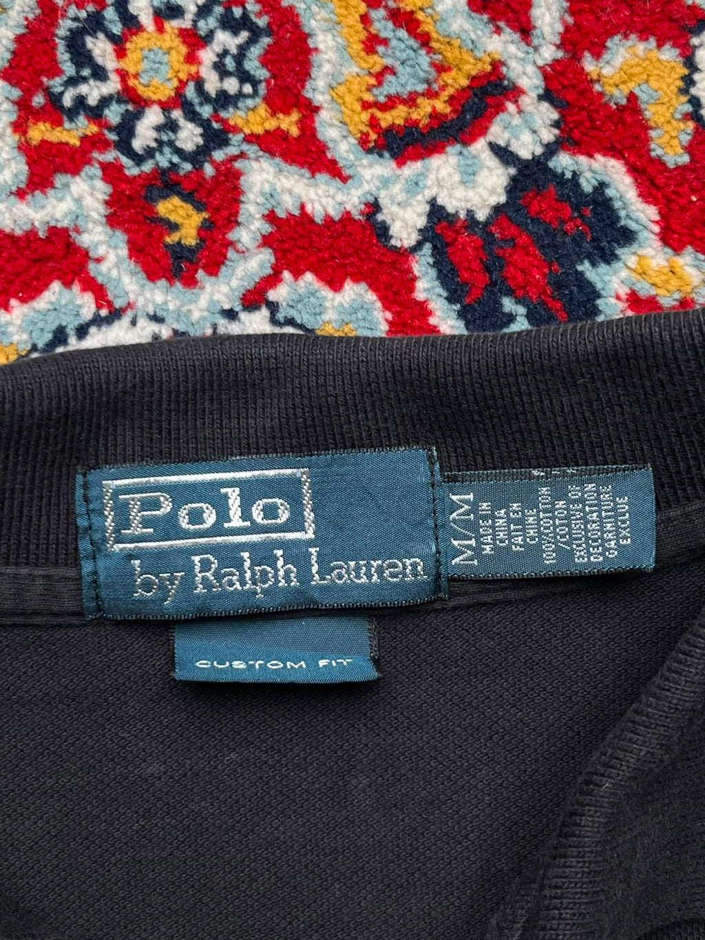 POLO BY RALPH LAUREN CUSTOM FIT BLACK TEE - L