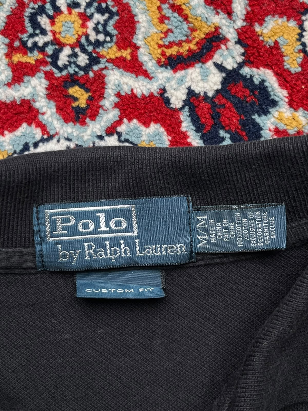 POLO BY RALPH LAUREN CUSTOM FIT BLACK TEE - L