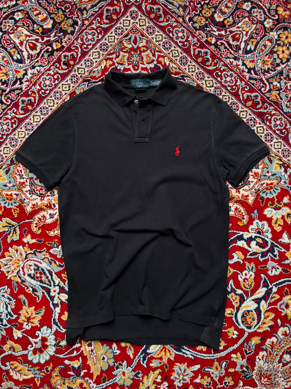 POLO BY RALPH LAUREN CUSTOM FIT BLACK TEE - L