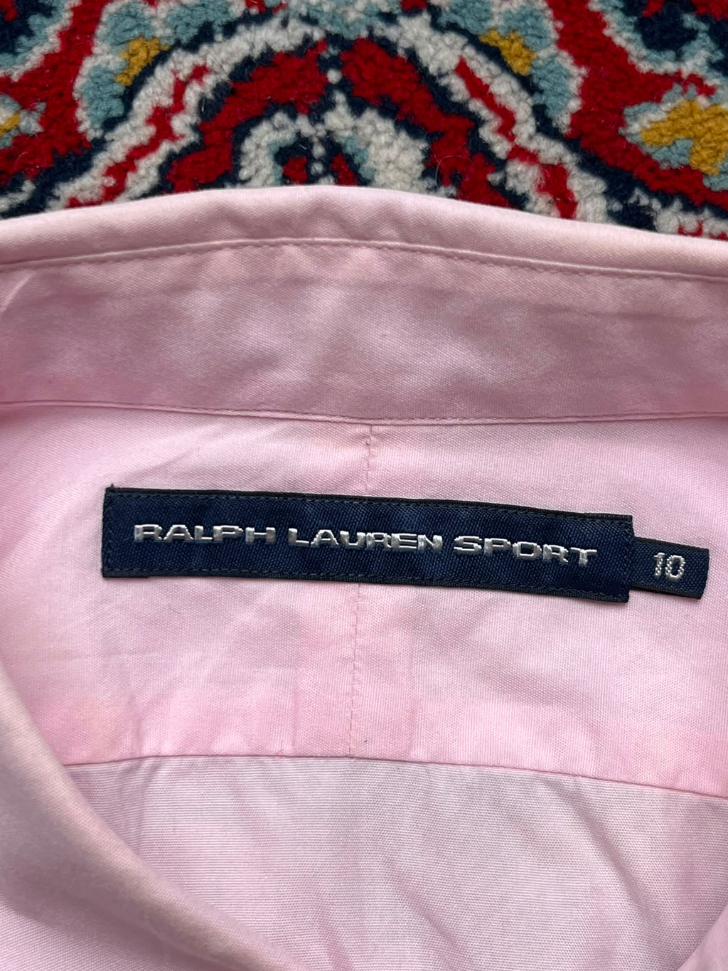 RALPH LAUREN SPORT LIGHT PINK SOLID COTTON BUTTON DOWN SHIRT- M