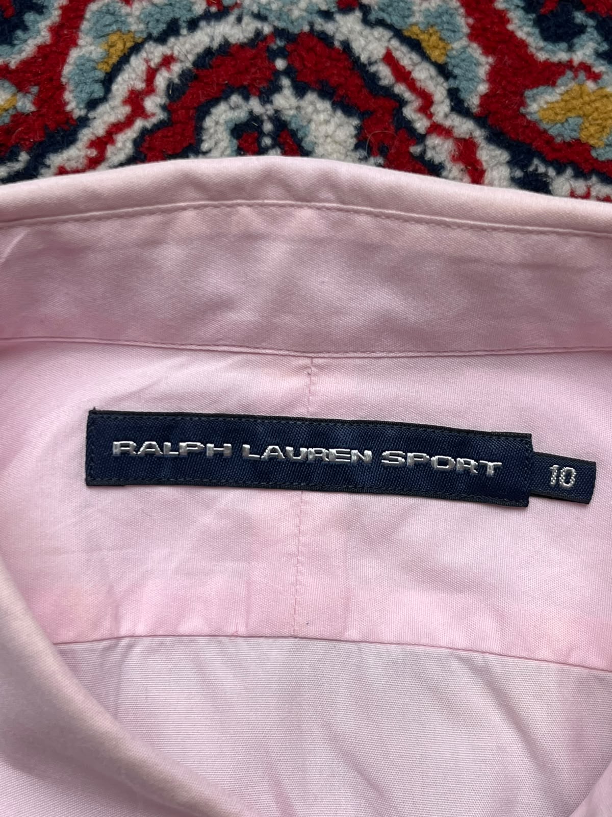 RALPH LAUREN SPORT LIGHT PINK SOLID COTTON BUTTON DOWN SHIRT- M